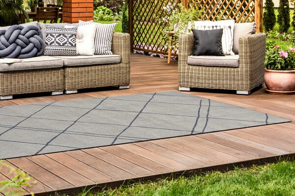 Preproga Terrace Cream Blue Lines