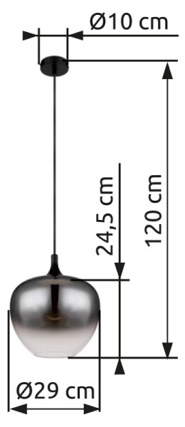 Globo 15548H1 - Lestenec na vrvici MAXY 1xE27/60W/230V črna