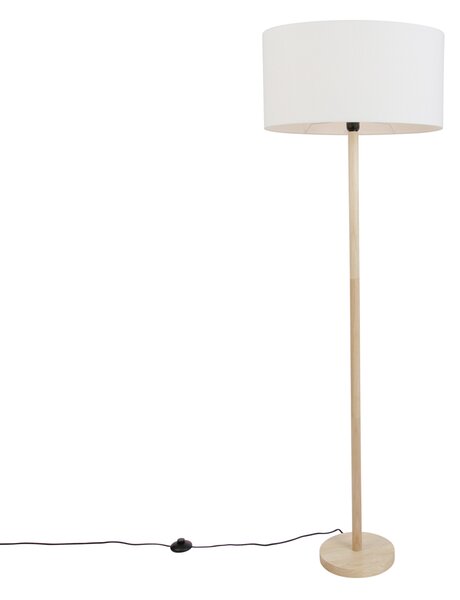 Lesena stoječa svetilka z ovalnim platnenim senčilom bela 50 cm - Mels