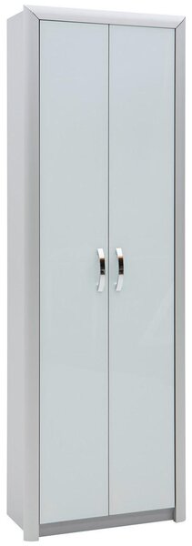GARDEROBNA OMARA bela, barve aluminija