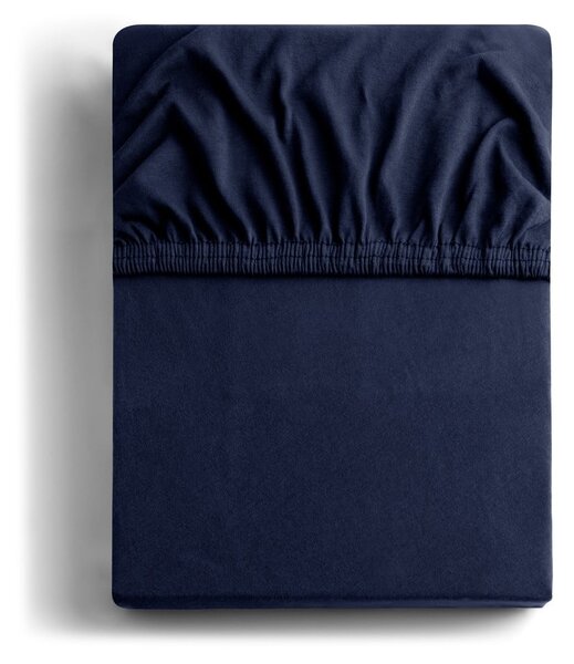Temno modra napenjalna rjuha iz jerseyja 220x200 cm Amber – Restilo
