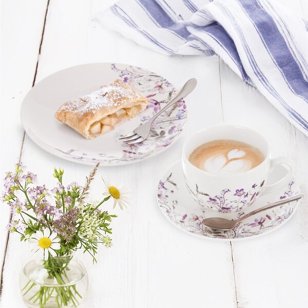 Bela/vijolična porcelanasta skodelica 280 ml Louka – Orion