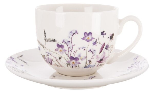Bela/vijolična porcelanasta skodelica 280 ml Louka – Orion