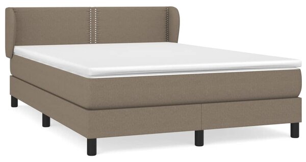 VidaXL Box spring postelja z vzmetnico taupe 140x190 cm blago