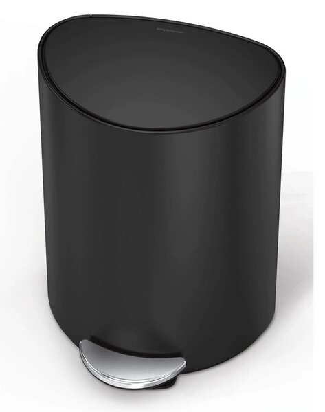 Simplehuman Pedal bin 6 L, polkrožen, črnomatirano jeklo, plastika