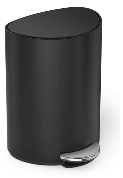 Simplehuman Pedal bin 6 L, polkrožen, črnomatirano jeklo, plastika