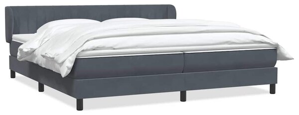 VidaXL Boxspring postelja z vzmetnicami temno siva 180x220 cm žamet