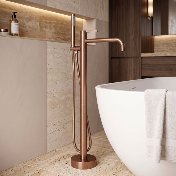 Samostoječa mešalna pipa Rea Foster Brush Copper