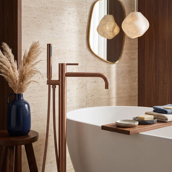Samostoječa mešalna pipa Rea Foster Brush Copper