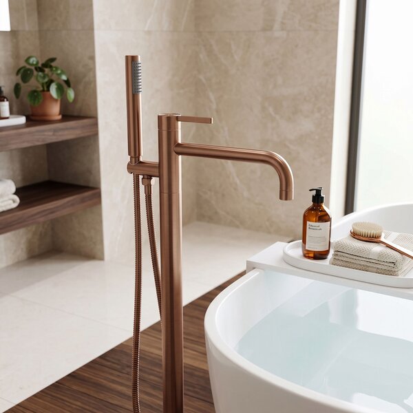 Samostoječa mešalna pipa Rea Foster Brush Copper
