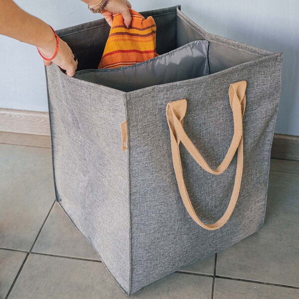Siv tekstilni koš za perilo 71 l Laundry Hub Tweed duplo – Rolser