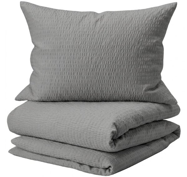 Posteljnina iz krepa DENYX BLEND siva, hotelski žep Dimenzije posteljnine: 70 x 90 cm | 140 x 200 cm