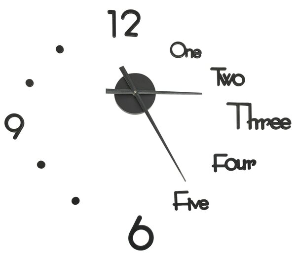VidaXL 3D stenska ura moderna črna 100 cm XXL