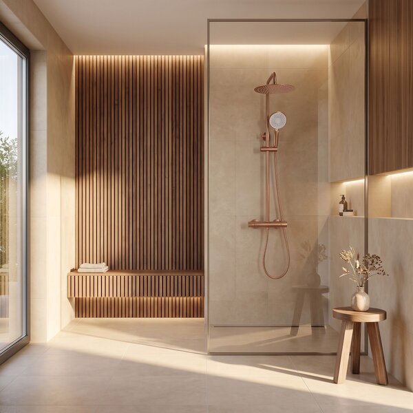 Tuš set s termostatom Rea Drop Brush Copper