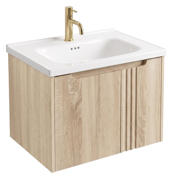 Kopalniška omarica z umivalnikom Rea Rivo DB86-60L-3 Light 60cm