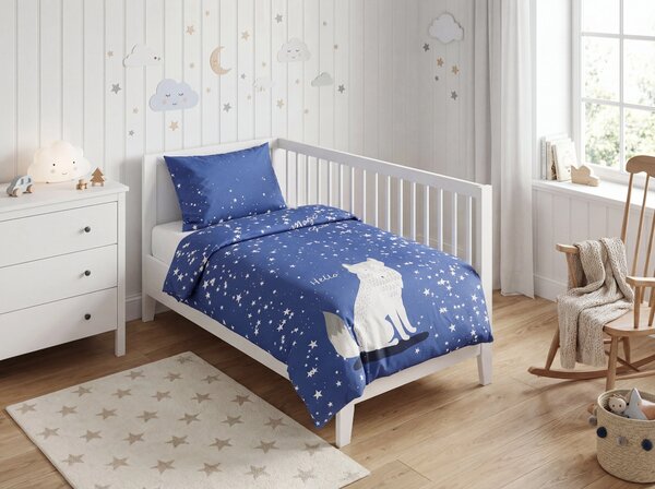 Svetleča bombažna posteljnina za posteljico MAGIC STARS modra Dimenzije posteljnine: 40 x 60 cm | 100 x 135 cm
