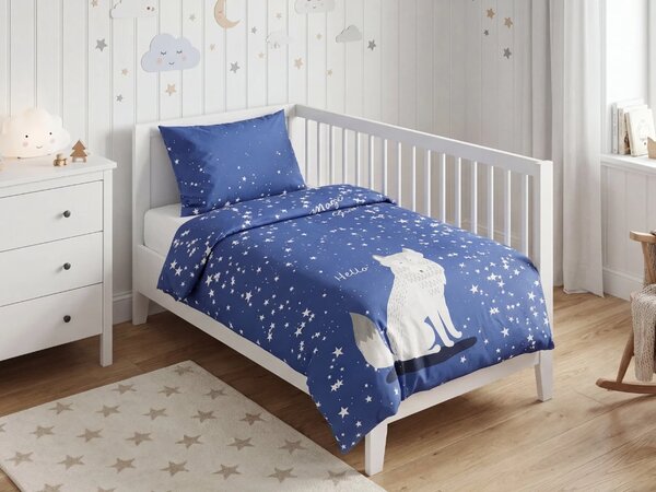 Svetleča bombažna posteljnina za posteljico MAGIC STARS modra Dimenzije posteljnine: 40 x 60 cm | 100 x 135 cm