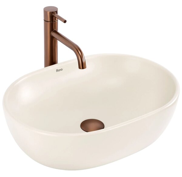 Komplet Stenska WC Školjka Focus + Nadpultni Umivalnik Rea Focus Creme