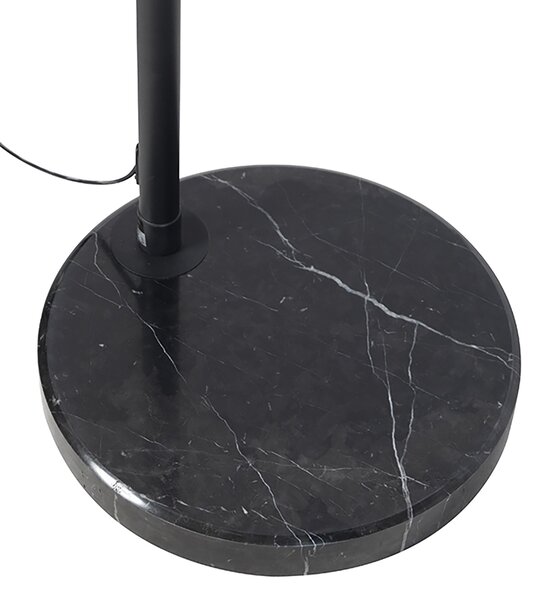 Moderna ločna svetilka črna z orientalskim odtenkom in bambusom 50 cm - XXL Rina