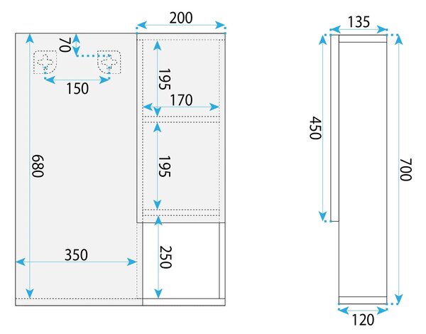Komplet kopalniškega pohištva z umivalnikom DB06-60 60cm