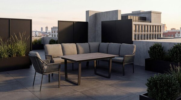 LOUNGE GARNITURA gladka tkanina aluminij