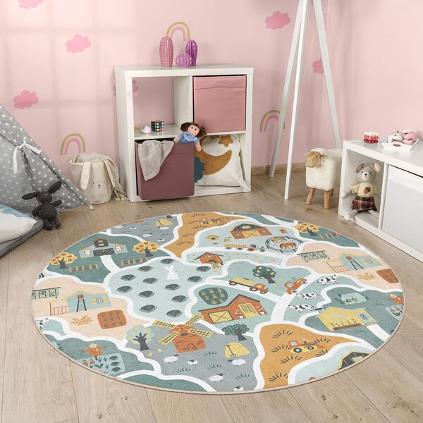 Pralna otroška igralna preproga ø120 cm Farmer's Life – Mila Home