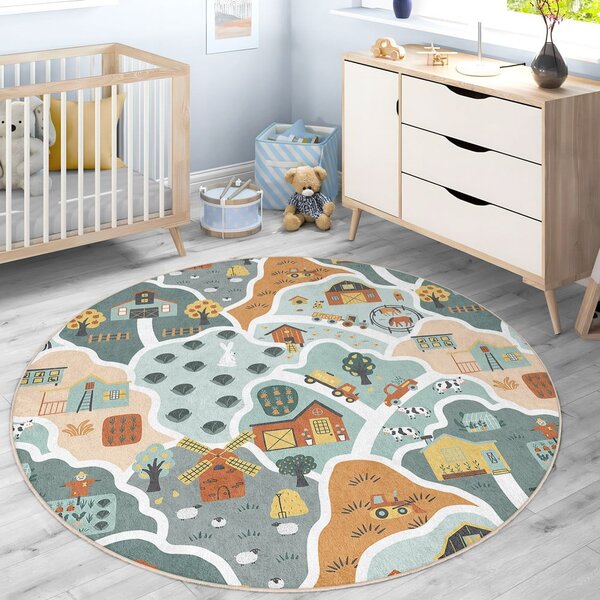 Pralna otroška igralna preproga ø120 cm Farmer's Life – Mila Home