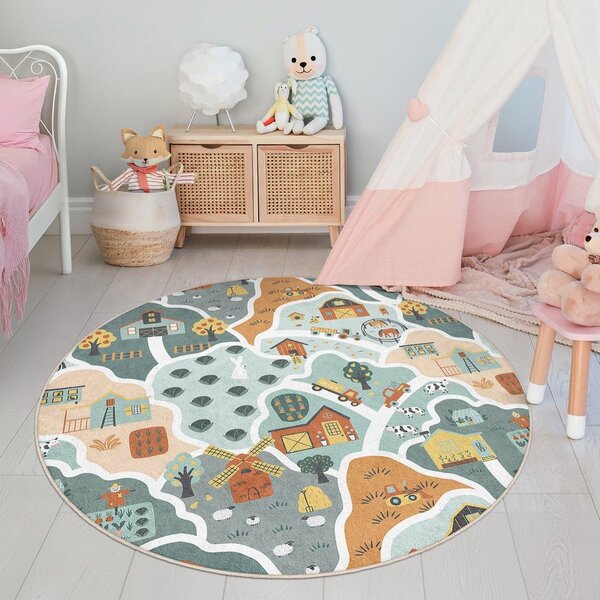 Pralna otroška igralna preproga ø150 cm Farmer's Life – Mila Home