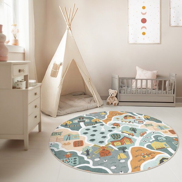 Pralna otroška igralna preproga ø150 cm Farmer's Life – Mila Home