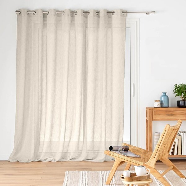 Prosojna zavesa v naravni barvi 300x240 cm Carlin – douceur d'intérieur