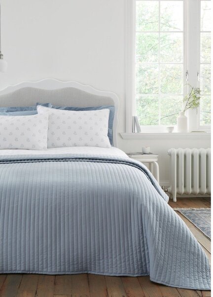 Modro prešito pregrinjalo 230x220 cm Quilted Lines – Bianca
