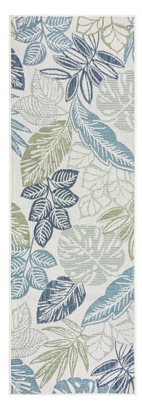 Zeleno-modra notranja in zunanja preproga 80x230 cm Bella Leaf – Flair Rugs