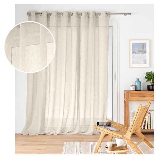 Prosojna zavesa v naravni barvi 300x240 cm Carlin – douceur d'intérieur