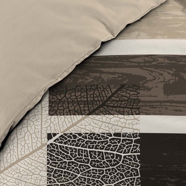 Rjava bombažna posteljnina za zakonsko posteljo 200x200 cm So Natural – douceur d'intérieur