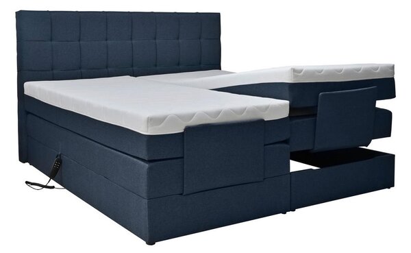 POSTELJA BOXSPRING 180 cm x 200 cm , tekstil modra