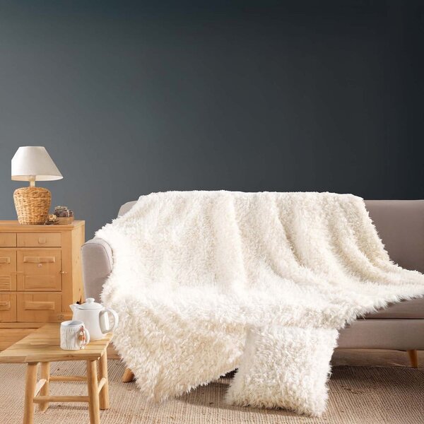 Kremno bela odeja iz umetnega krzna 220x240 cm Mouton – douceur d'intérieur