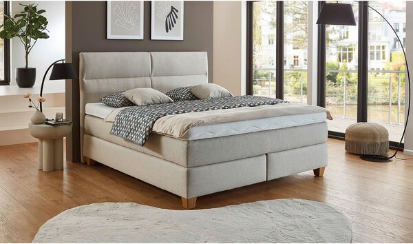 BOXSPRING POSTELJA 180 cm x 200 cm , tekstil bež
