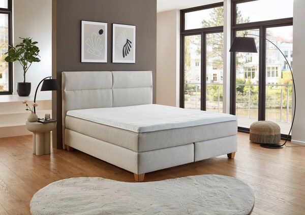 BOXSPRING POSTELJA 180 cm x 200 cm , tekstil bež