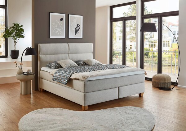 BOXSPRING POSTELJA 180 cm x 200 cm , tekstil bež