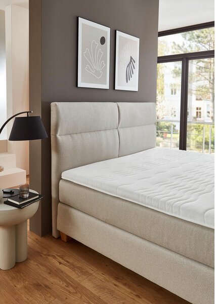 BOXSPRING POSTELJA 180 cm x 200 cm , tekstil bež