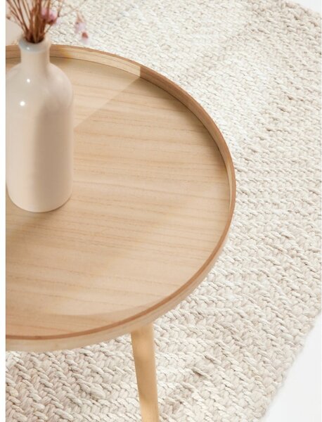 Kremno bel/slonokoščen ročno tkan tekač iz mešanice volne 80x200 cm Majoli – Elle Decoration