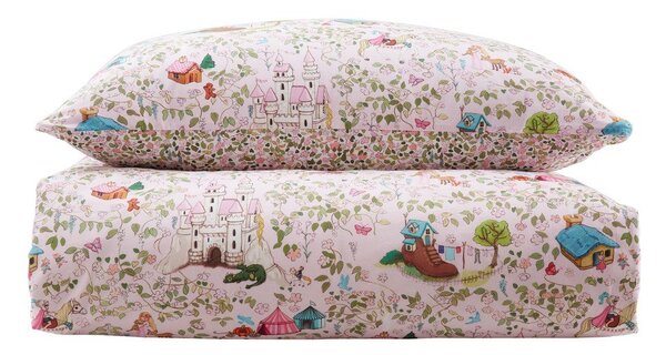 Rožnata enojna bombažna otroška posteljnina 135x200 cm Fairytale – Belle & Boo