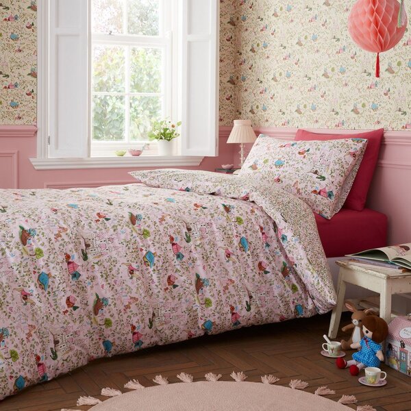 Rožnata enojna bombažna otroška posteljnina 135x200 cm Fairytale – Belle & Boo