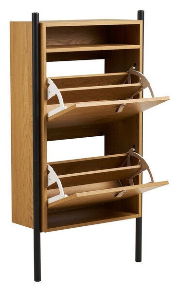 Preklopna omarica za čevlje v hrastovem dekorju v naravni barvi 62x118x26 cm Barco – House Nordic