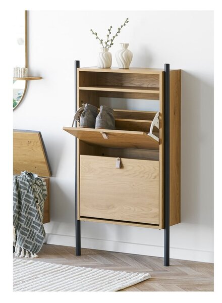 Preklopna omarica za čevlje v hrastovem dekorju v naravni barvi 62x118x26 cm Barco – House Nordic