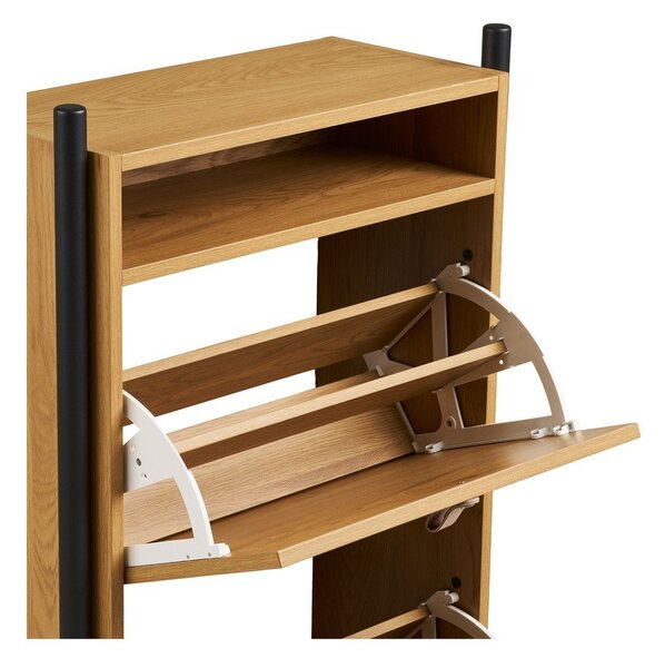 Preklopna omarica za čevlje v hrastovem dekorju v naravni barvi 62x118x26 cm Barco – House Nordic