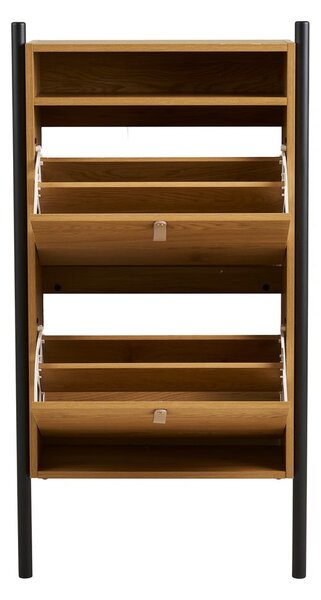 Preklopna omarica za čevlje v hrastovem dekorju v naravni barvi 62x118x26 cm Barco – House Nordic