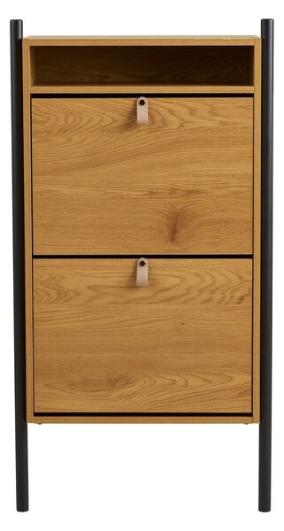 Preklopna omarica za čevlje v hrastovem dekorju v naravni barvi 62x118x26 cm Barco – House Nordic