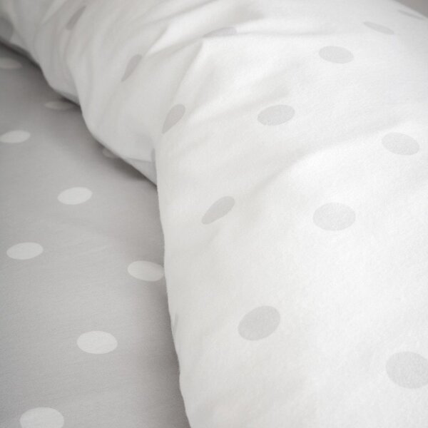 Bela/siva enojna flanelna posteljnina 135x200 cm Polka Dot – Catherine Lansfield