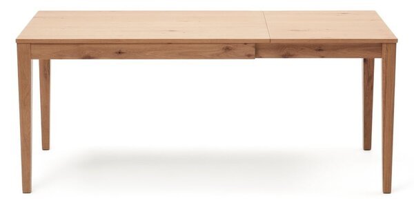 Raztegljiva jedilna miza z dodatno ploščo v hrastovem dekorju 80x120 cm Yain – Kave Home